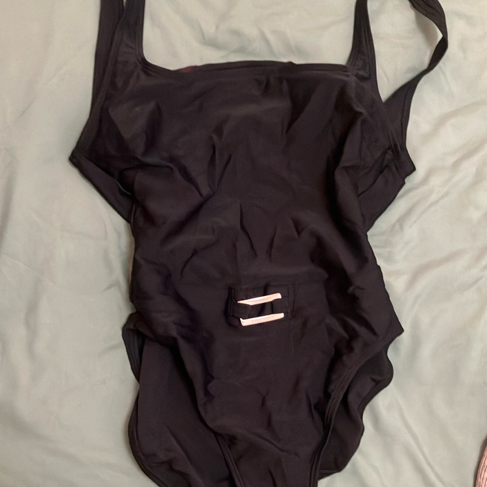 Anne Cole Black Bodysuit One Piece Swimsuit